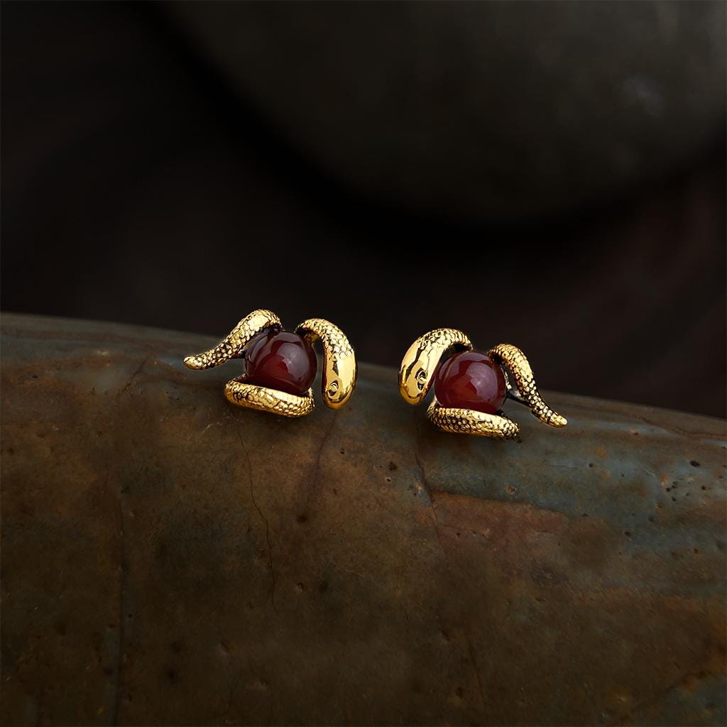 Medusa Inspired Serpent Earrings – Guardian Collection | Power & Protection Jewelry