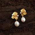 Baroque Pearl Flower Earrings | Morning Garden Elegance Jewelry, Embrace Imperfection, Pierced & Clip-On