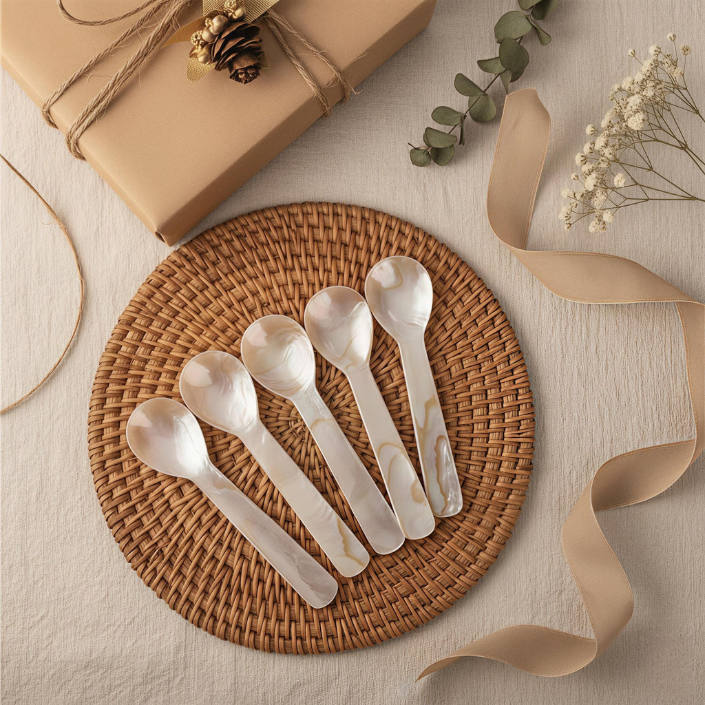 Mother of Pearl Spoon | Natural Shell Caviar & Dessert Utensil