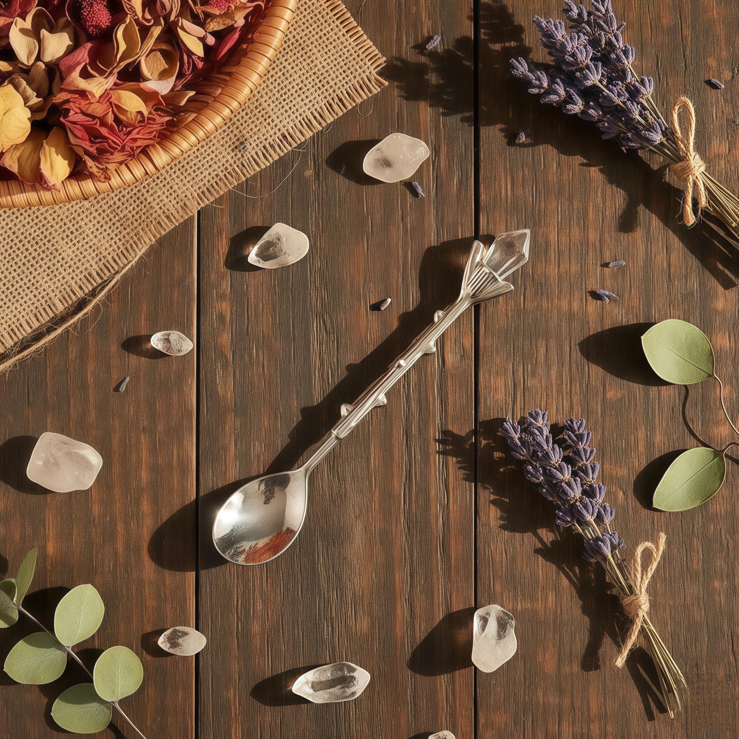 Antique Branch Crystal Dessert Spoon | Gothic Fantasy Teaspoon