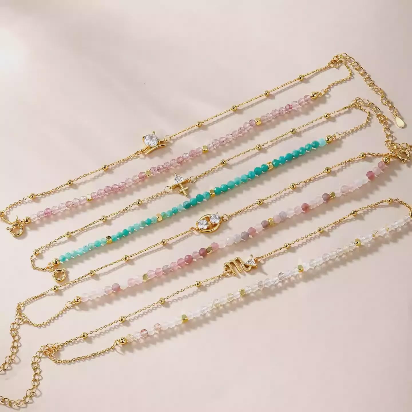 Zodiac Crystal Bracelet with Constellation Charm – Personalized Astrology Bracelet