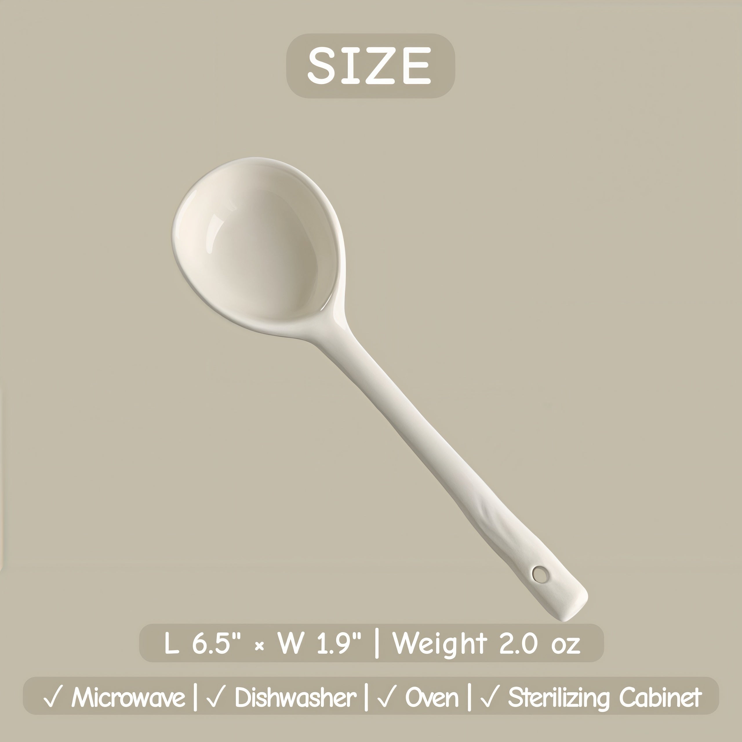 Handmade Style Ceramic Soup Spoon | Organic Shaped Ramen Spoon