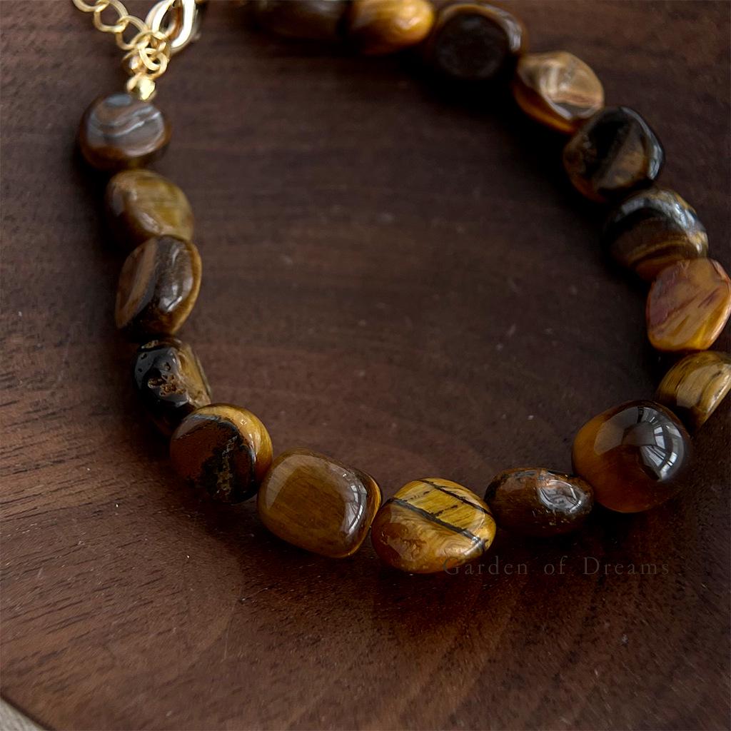 Tiger’s Eye Nugget Bracelet – Natural Tiger’s Eye Protection Bracelet