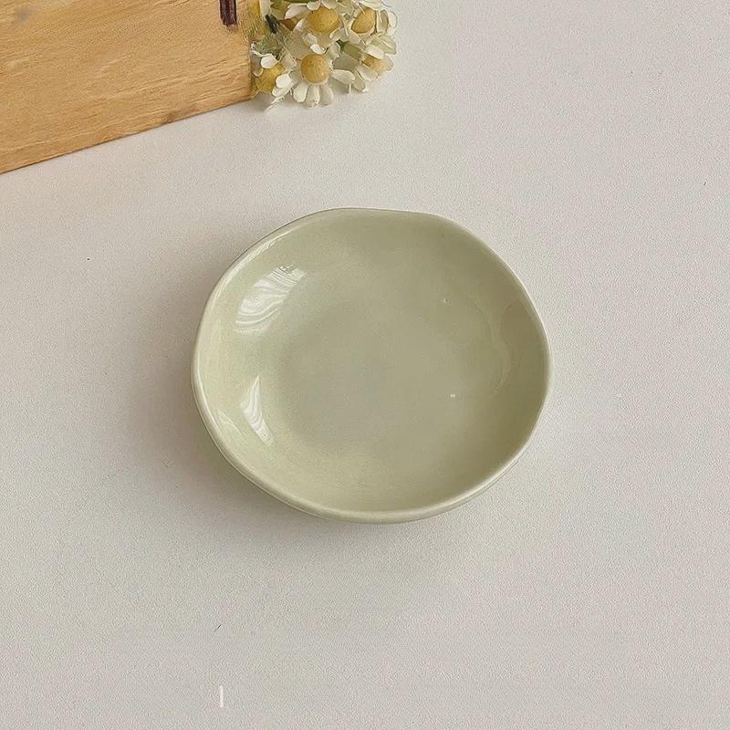 Hand-Pinched Ceramic Dipping Dish – Pastel Wabi Sabi Tableware