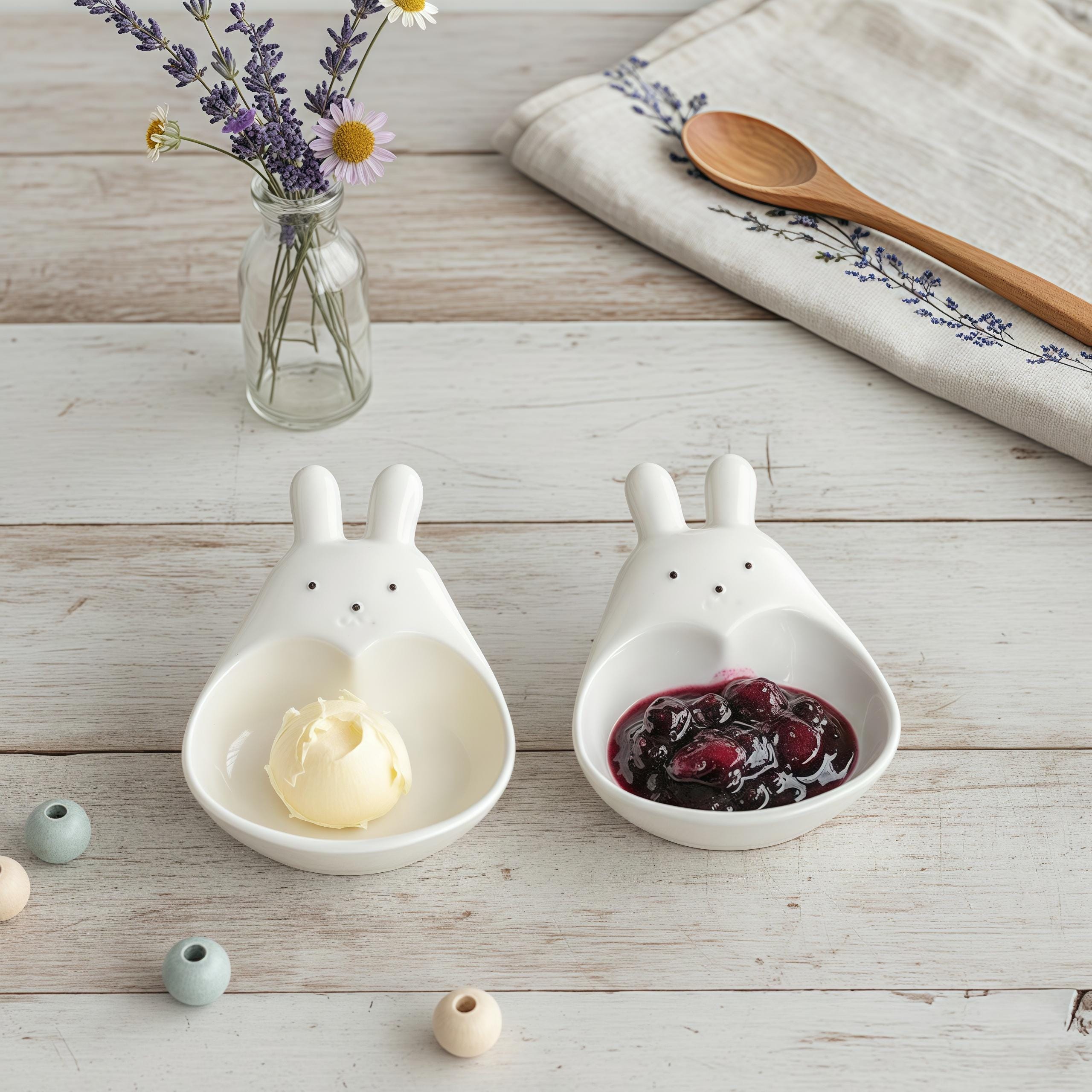 Kawaii Bunny Dipping Bowl | Mini Ceramic Sauce Bowl