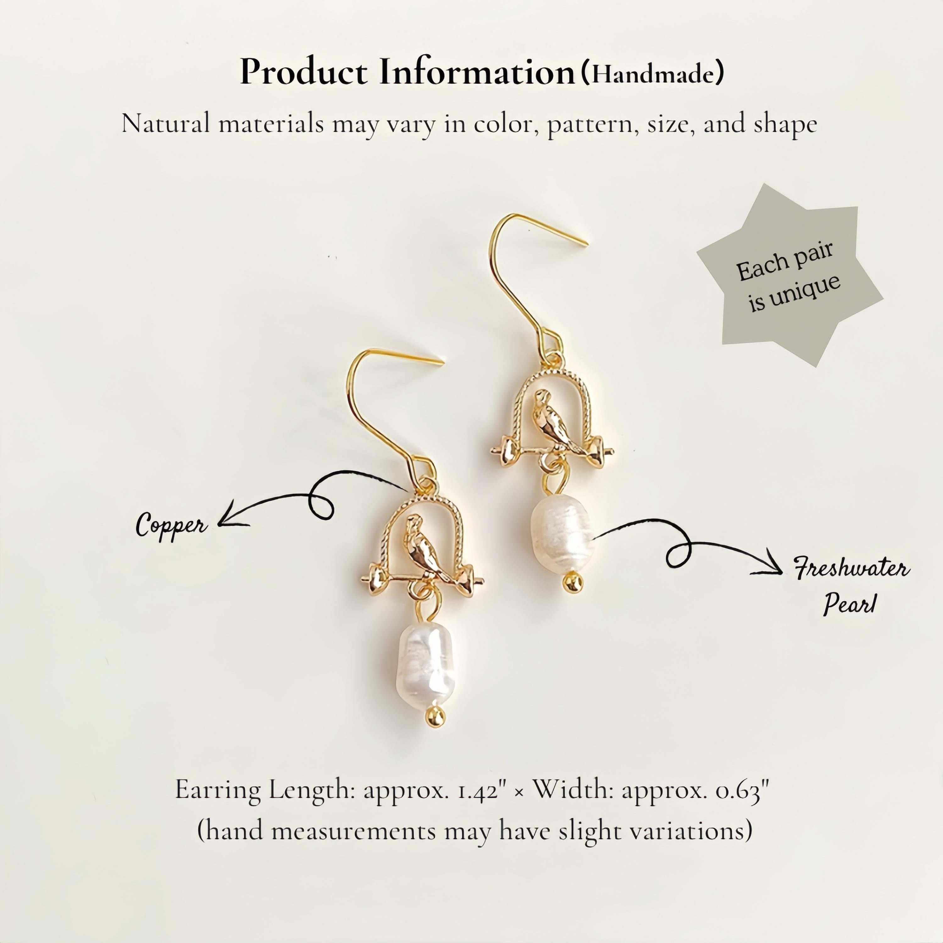 Birdcage & Pearl Earrings – Gold Plated Birdcage Drop Earrings with Freshwater Pearl