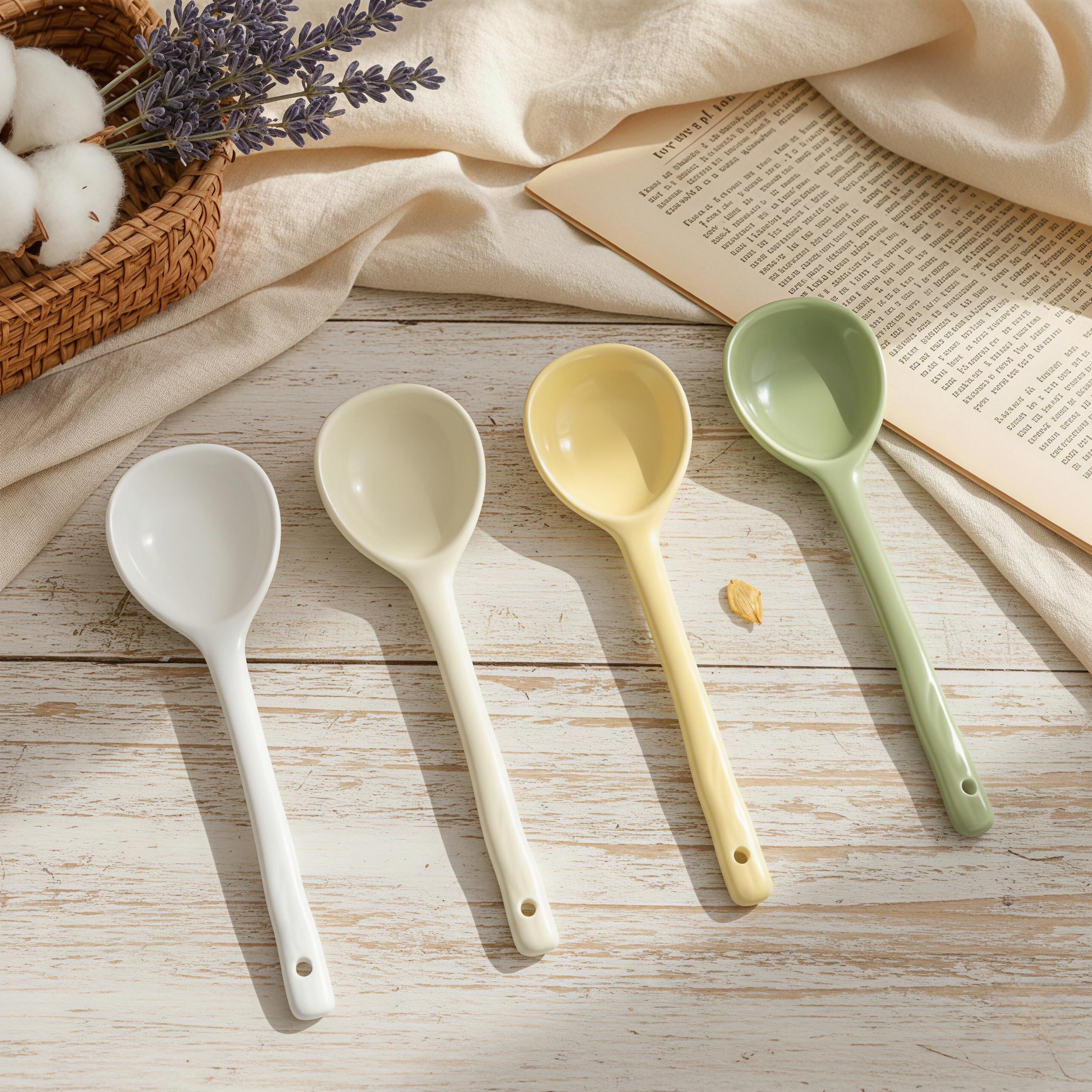 Handmade Style Ceramic Soup Spoon | Organic Shaped Ramen Spoon