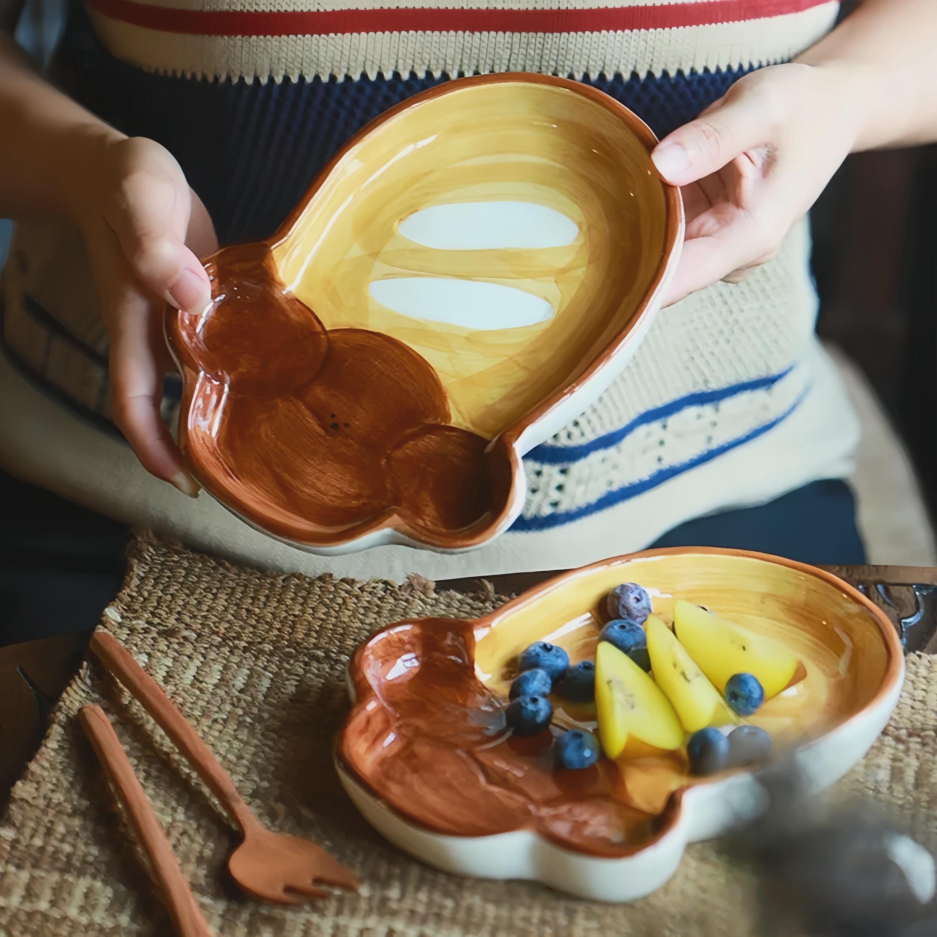 Hand-Painted Puppy Ceramic Dinnerware: Dog Lover, Housewarming Mug & Plate