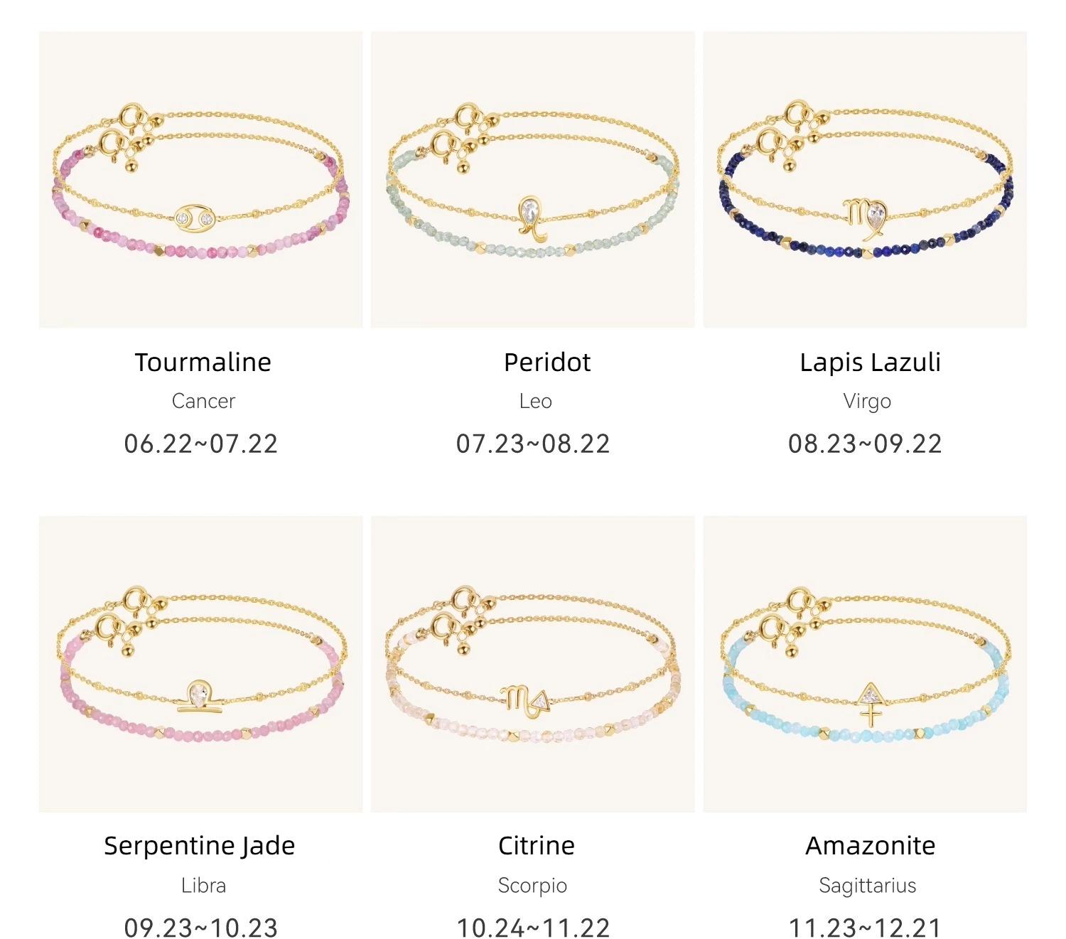 Zodiac Crystal Bracelet with Constellation Charm – Personalized Astrology Bracelet