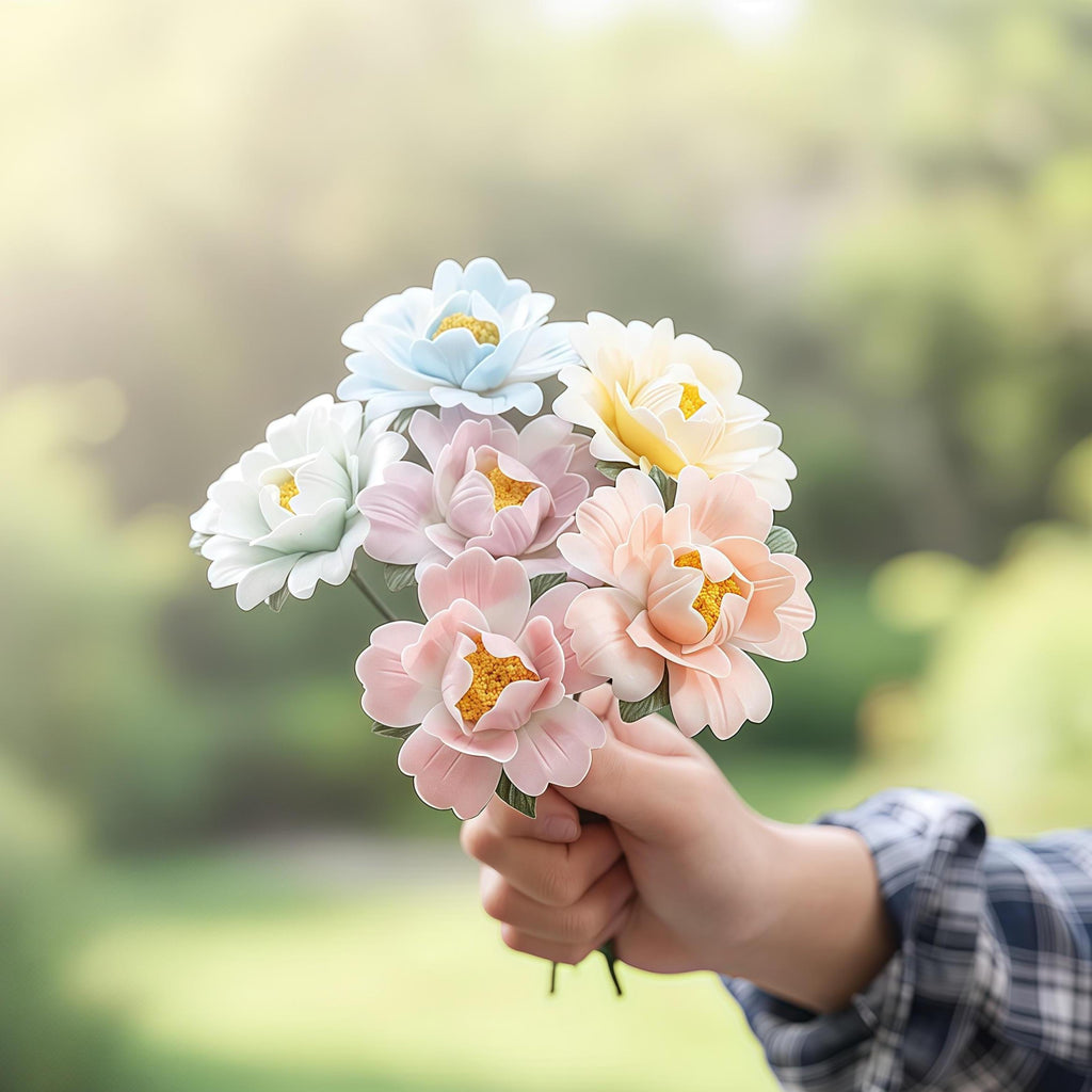 Handmade Ceramic Peony Flower | Pastel Floral Art Decor