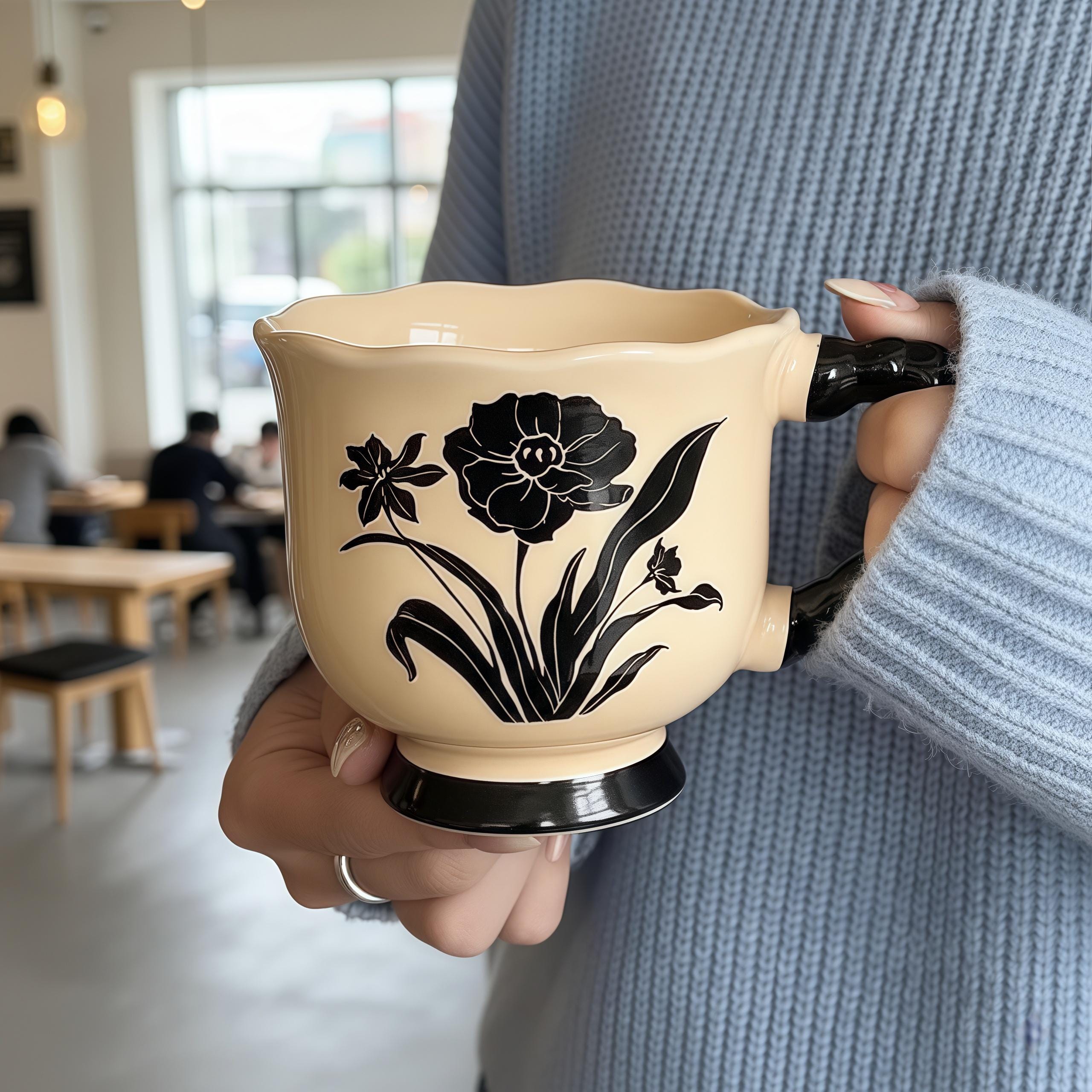 Vintage Secret Garden Ceramic Mug | Handmade Floral Cup