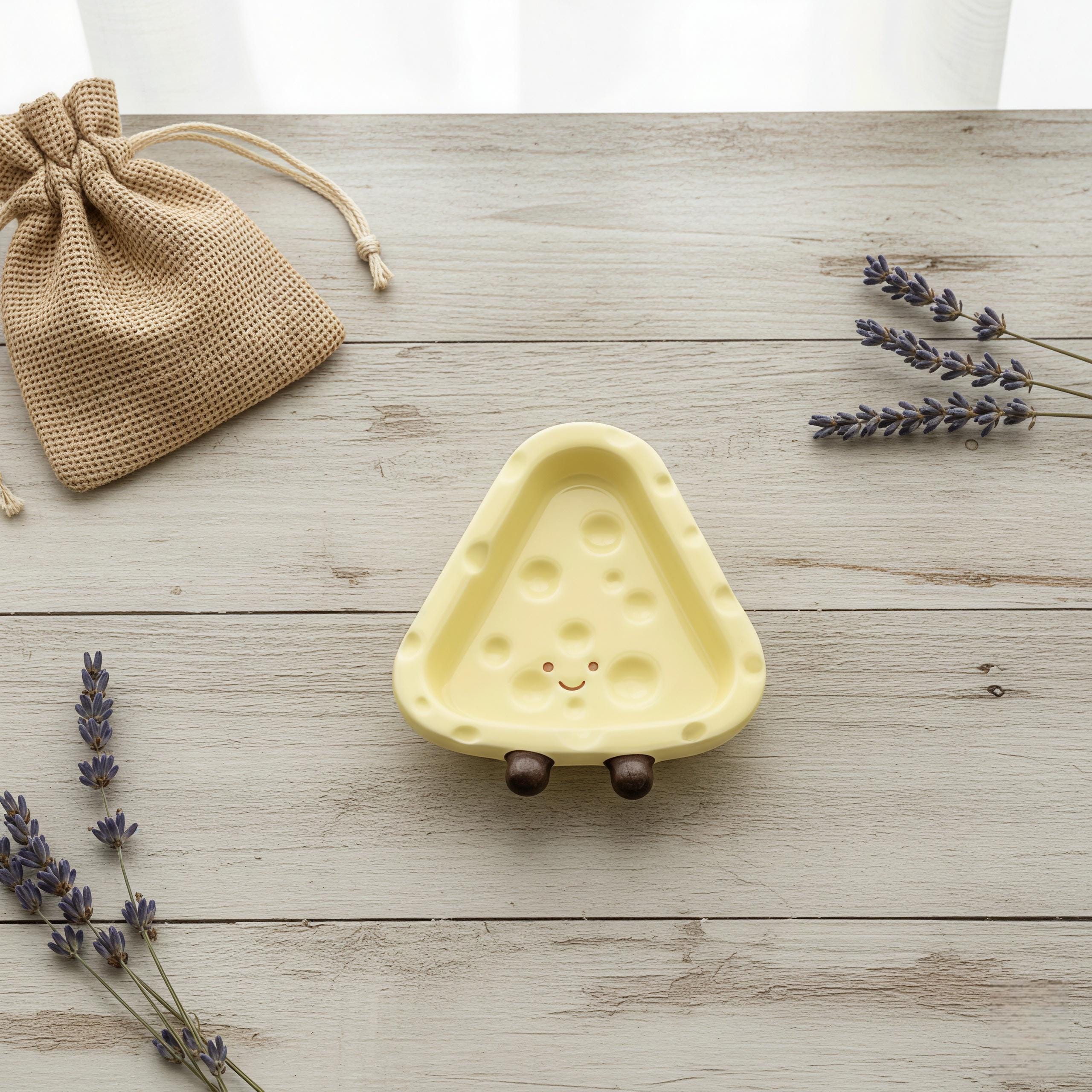 Kawaii Cheese Ceramic Dipping Dish | Mini Condiment Bowl