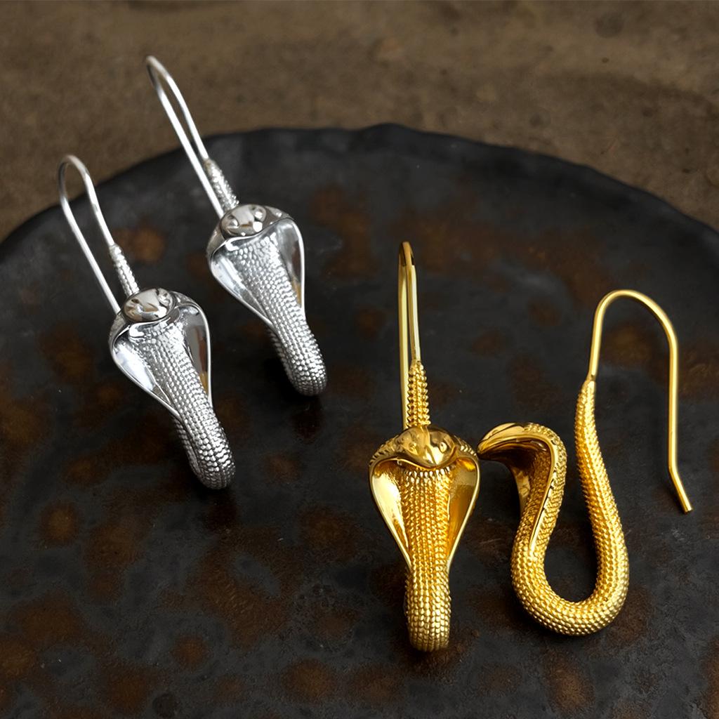 Gold and Silver Plated Cobra Earrings – Guardian Collection | Power & Wisdom Jewelry