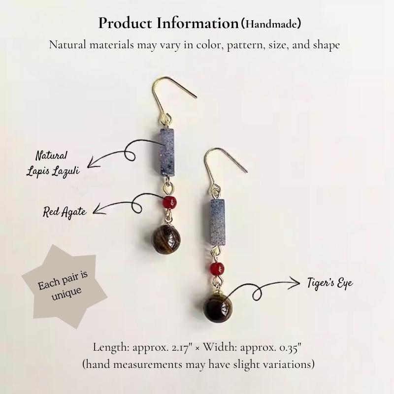 Silk Sleeve Red Agate Dangle Earrings – Handmade Eastern-Inspired Gemstone Earrings