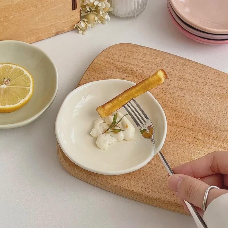 Hand-Pinched Ceramic Dipping Dish – Pastel Wabi Sabi Tableware
