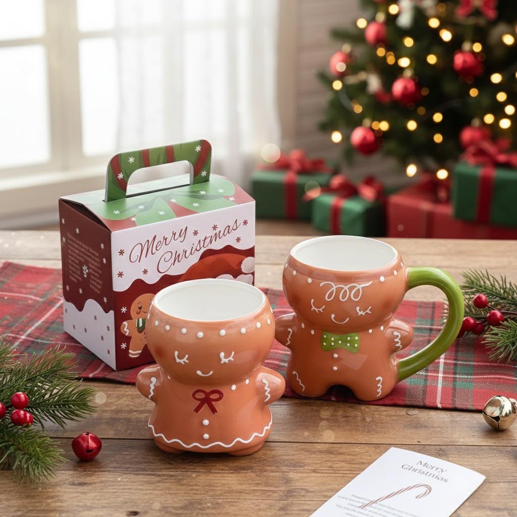 Gingerbread Couple Mug | Christmas Ceramic Coffee Cup