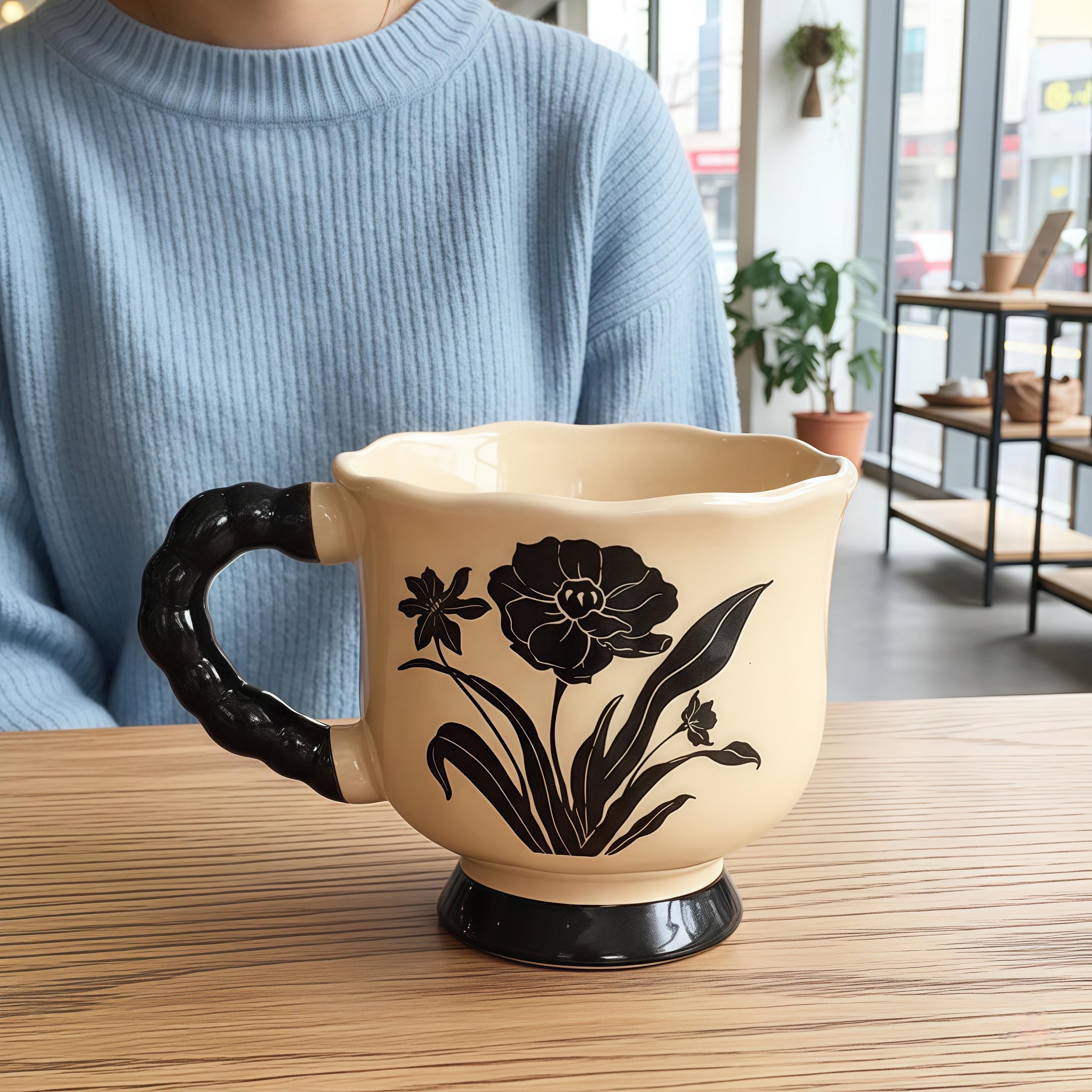 Vintage Secret Garden Ceramic Mug | Handmade Floral Cup