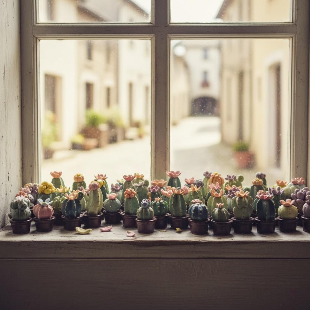 Handmade Miniature Ceramic Cactus | Tiny Pottery Plant Decor