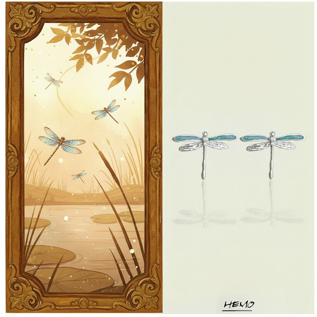 Dragonfly Stud Earrings – 18K Gold Plated Enamel Dragonfly Earrings