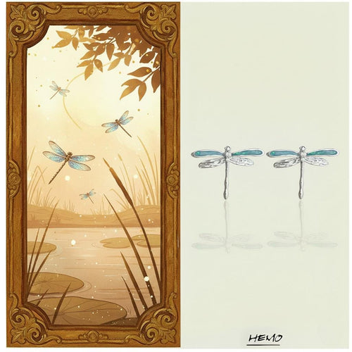 Dragonfly Stud Earrings – 18K Gold Plated Enamel Dragonfly Earrings