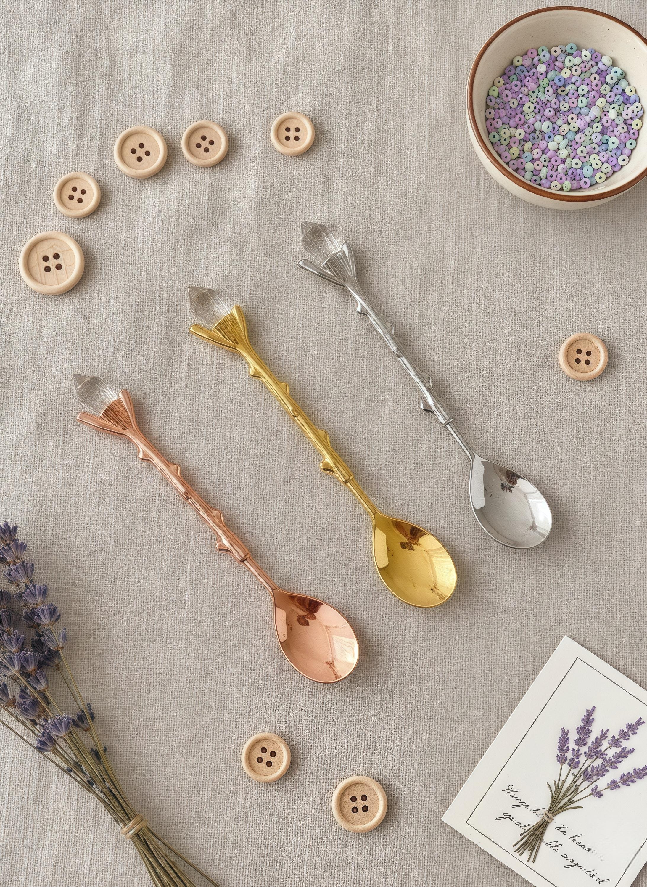 Antique Branch Crystal Dessert Spoon | Gothic Fantasy Teaspoon