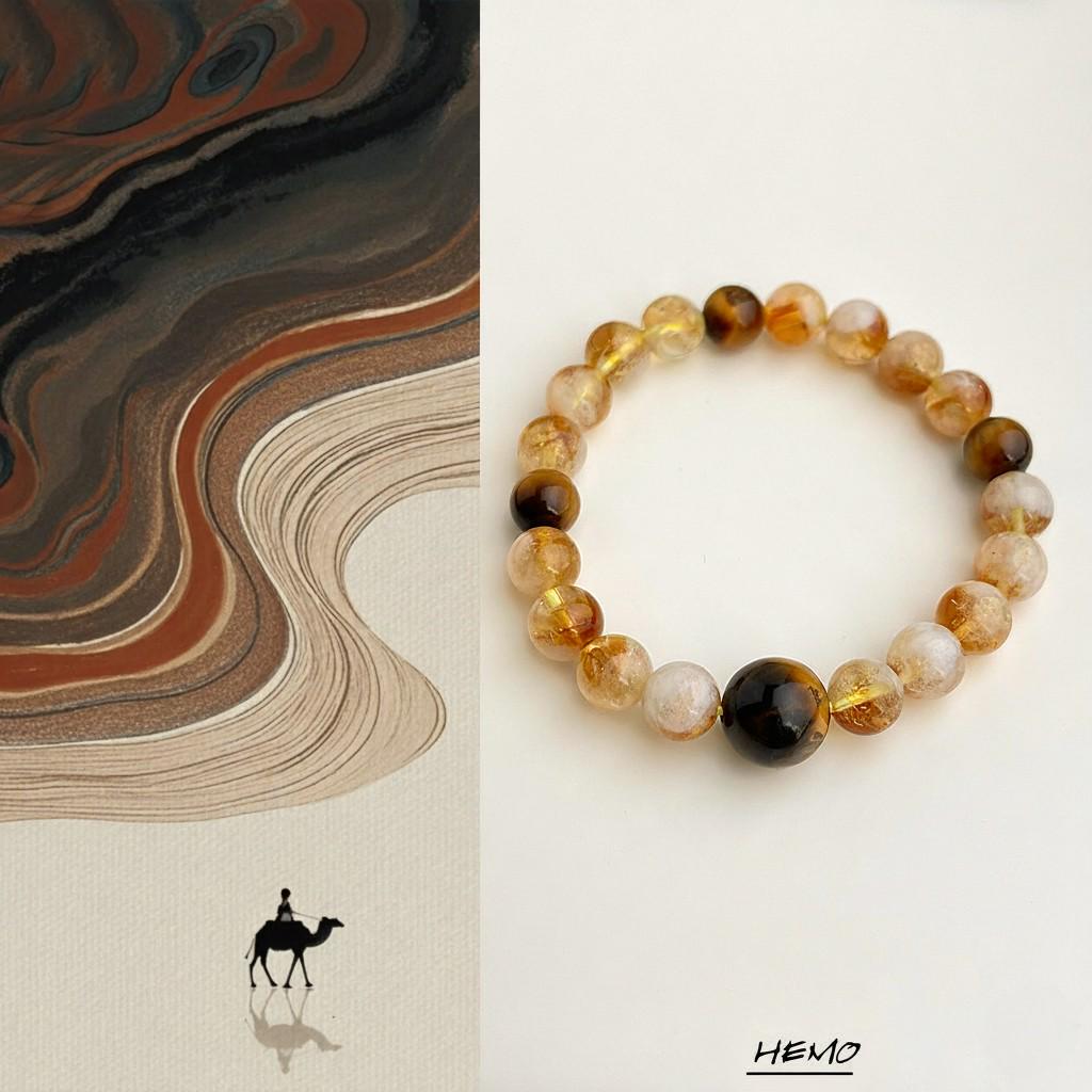 Tiger's Eye and Citrine Bracelet – Guardian Collection | Confidence, Protection & Wealth Jewelry