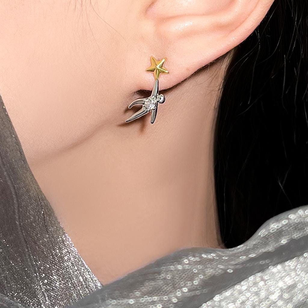 Star & Moon Dancer Earrings - Dream Collection | Zirconia S925 Post or Clip-On