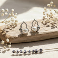 Freshwater Pearl Hulu Stud Earrings – Auspicious Cloud Gourd Earrings