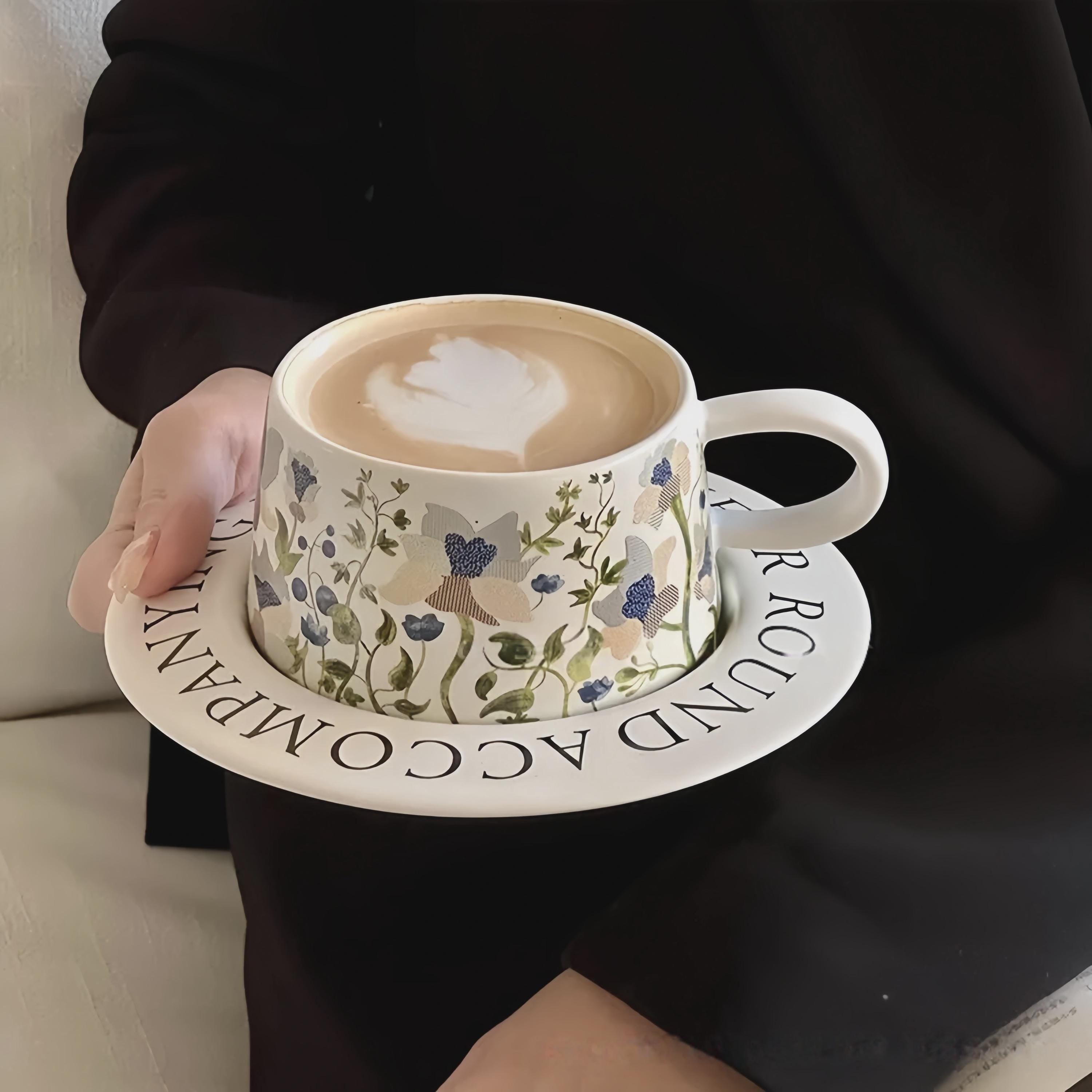 Lily of the Valley Mug Set | Floral Ceramic Cup & Saucer