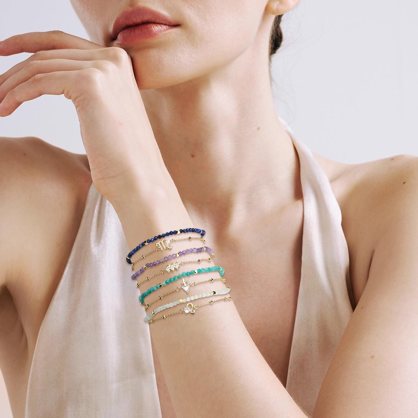 Zodiac Crystal Bracelet with Constellation Charm – Personalized Astrology Bracelet