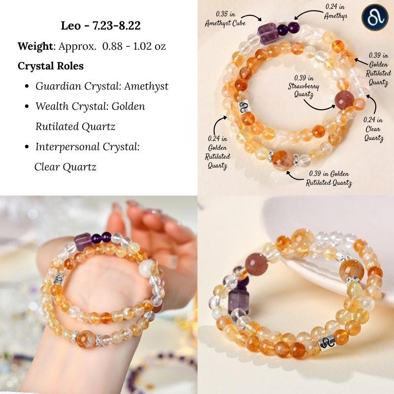 Personalized Zodiac Crystal Bracelet – Wealth, Love, Protection & Power