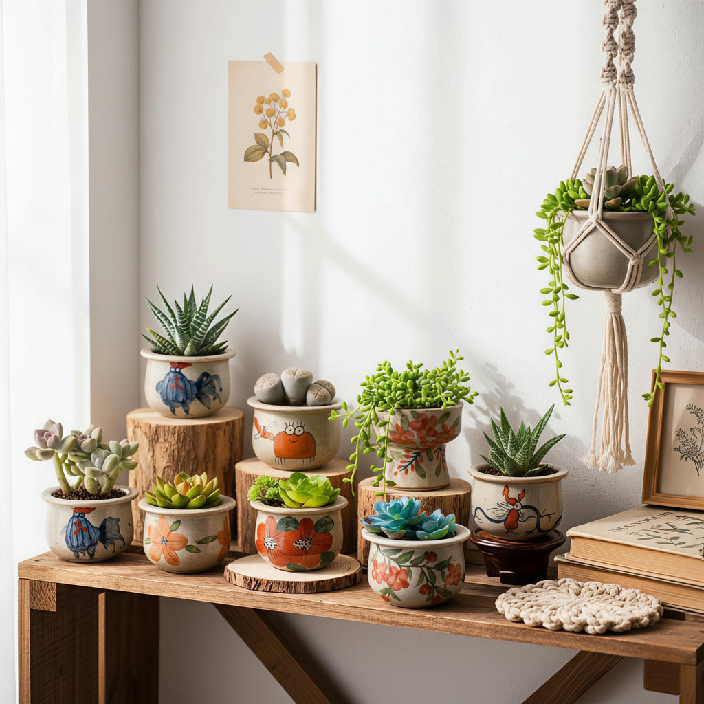 Handmade Ceramic Succulent Pot | Wheel-Thrown Mini Planter