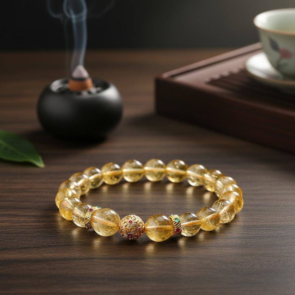 Citrine Crystal Bracelet – Natural Citrine Bracelet for Wealth & Success