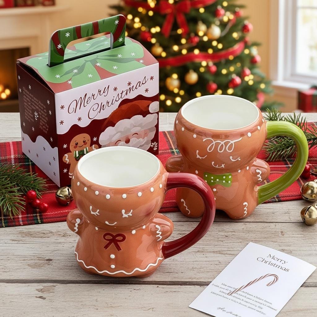 Gingerbread Couple Mug | Christmas Ceramic Coffee Cup