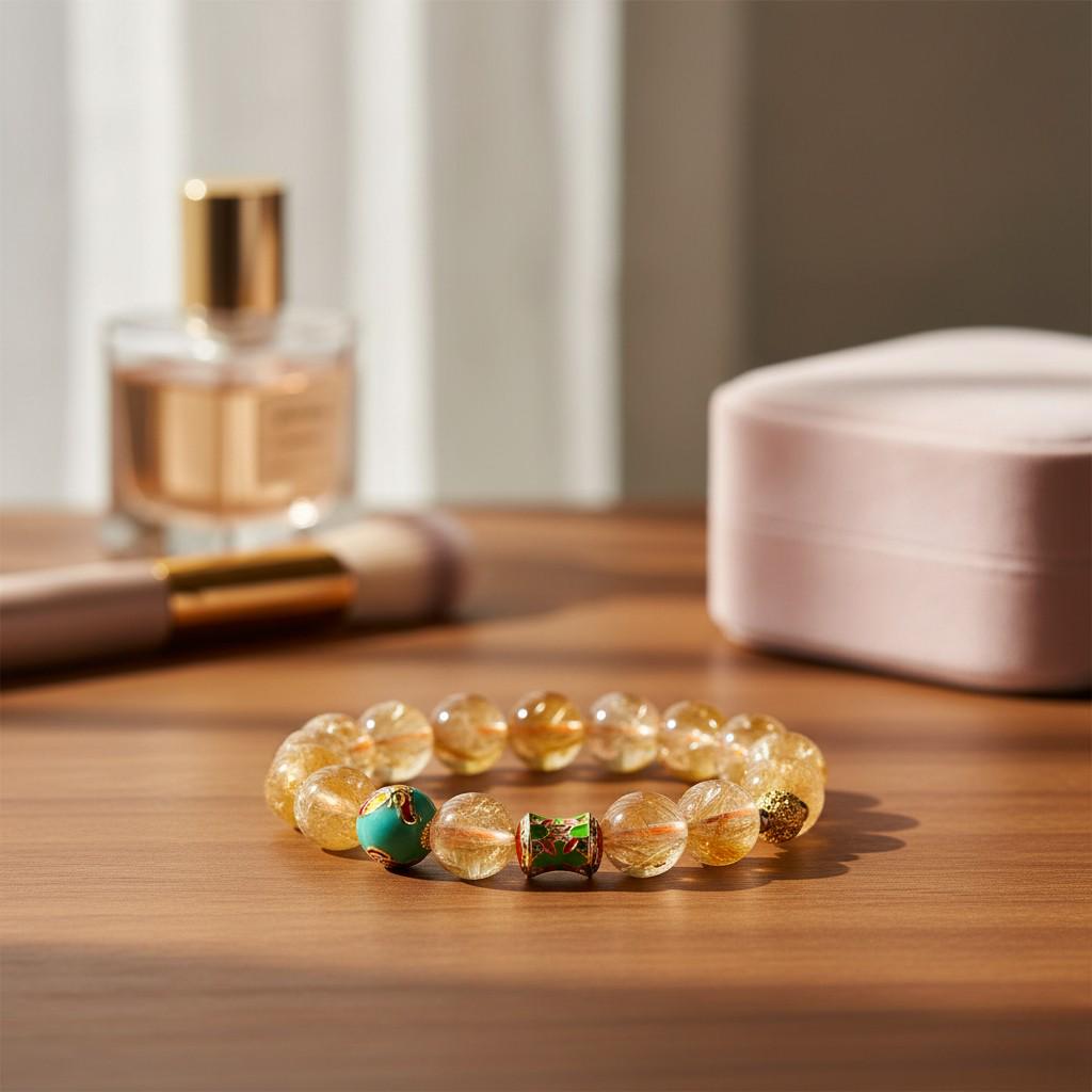 Golden Rutilated Quartz Bracelet – Guardian Collection | Clarity, Focus & Business Success