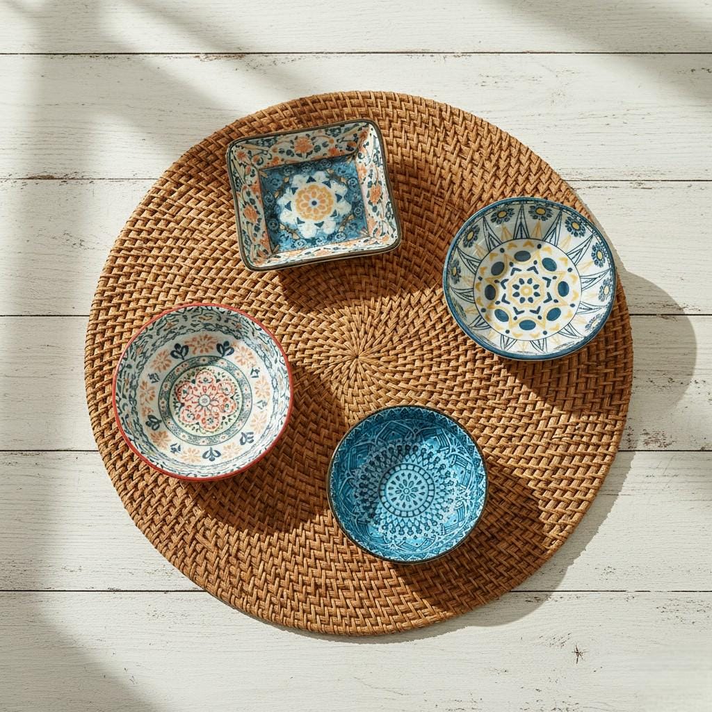 Moroccan Ceramic Dipping Dishes | Mandala Sauce Bowls