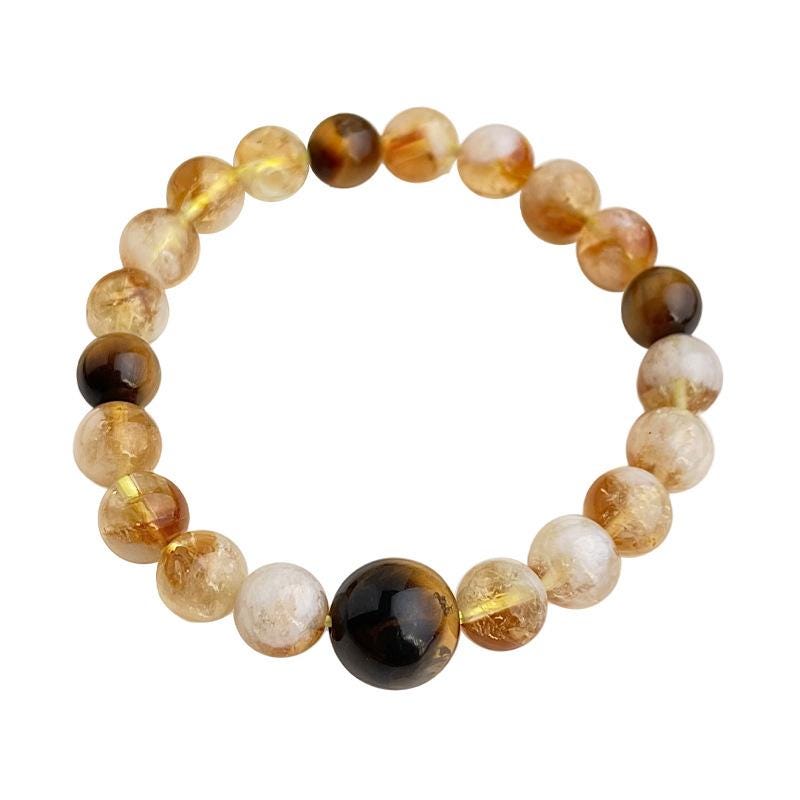 Tiger's Eye and Citrine Bracelet – Guardian Collection | Confidence, Protection & Wealth Jewelry