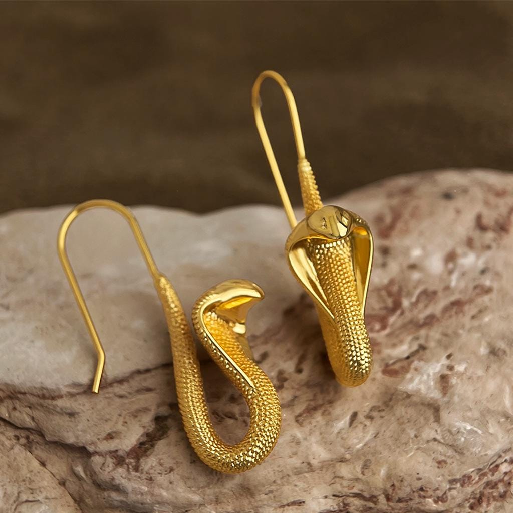 Gold and Silver Plated Cobra Earrings – Guardian Collection | Power & Wisdom Jewelry
