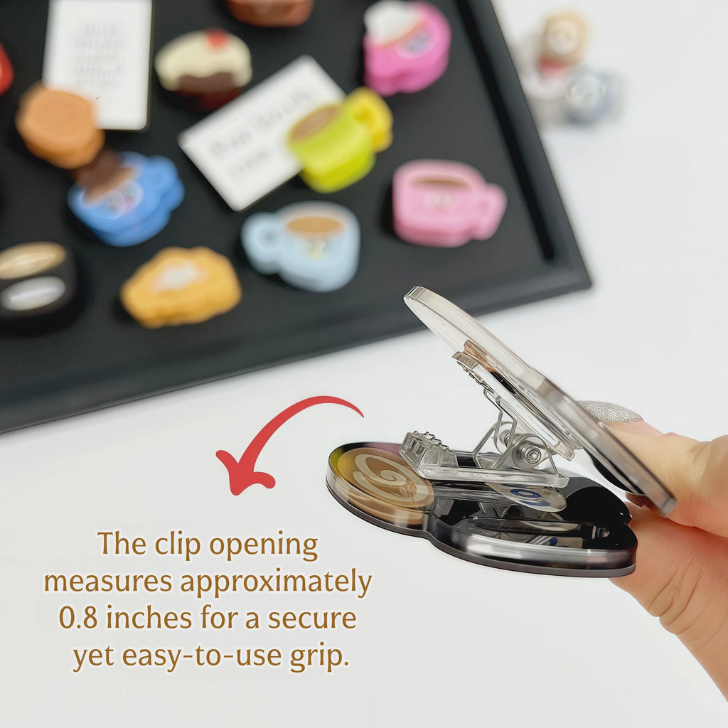 Kawaii Dessert & Coffee Magnetic Memo Clips | Cute Food Magnet Organizer