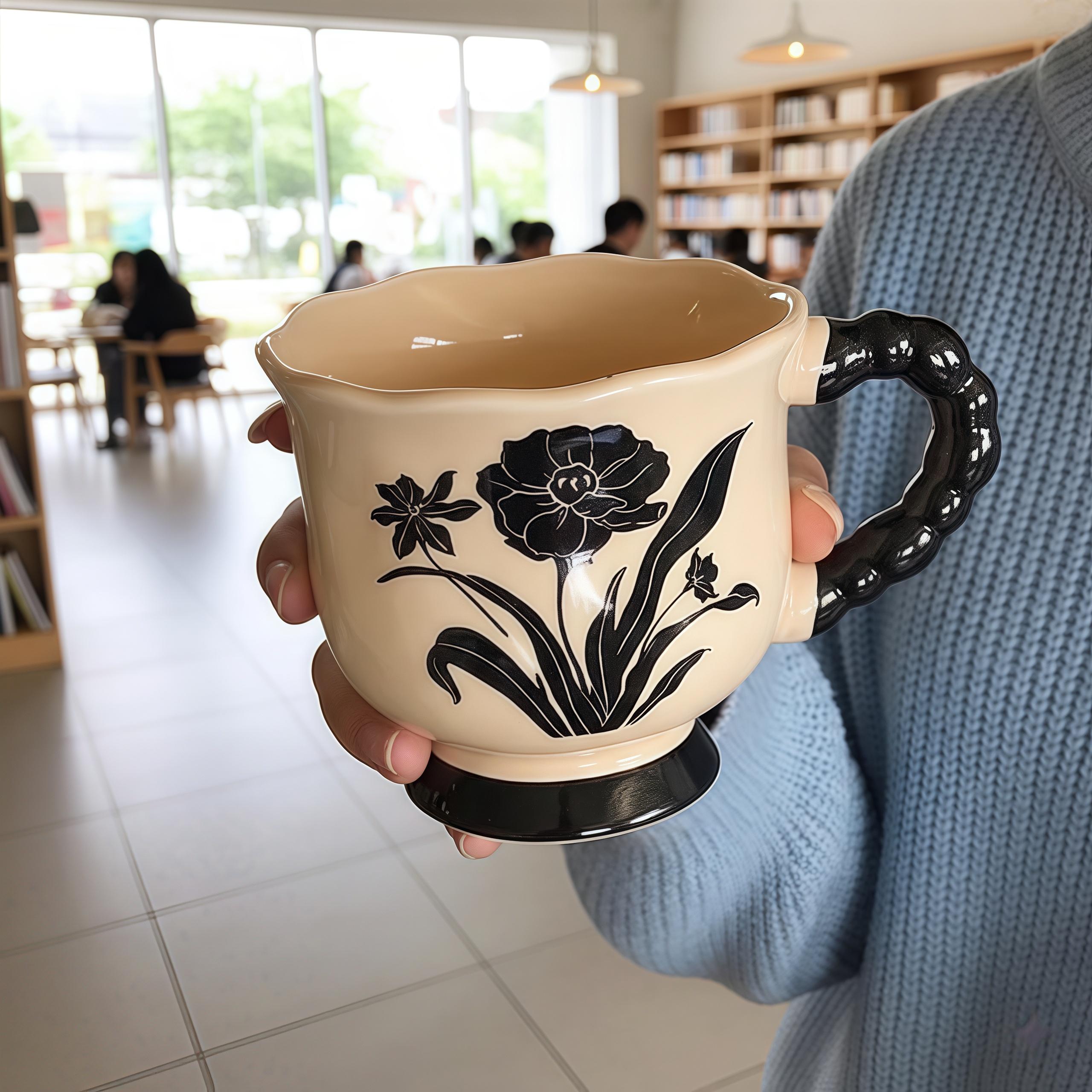 Vintage Secret Garden Ceramic Mug | Handmade Floral Cup