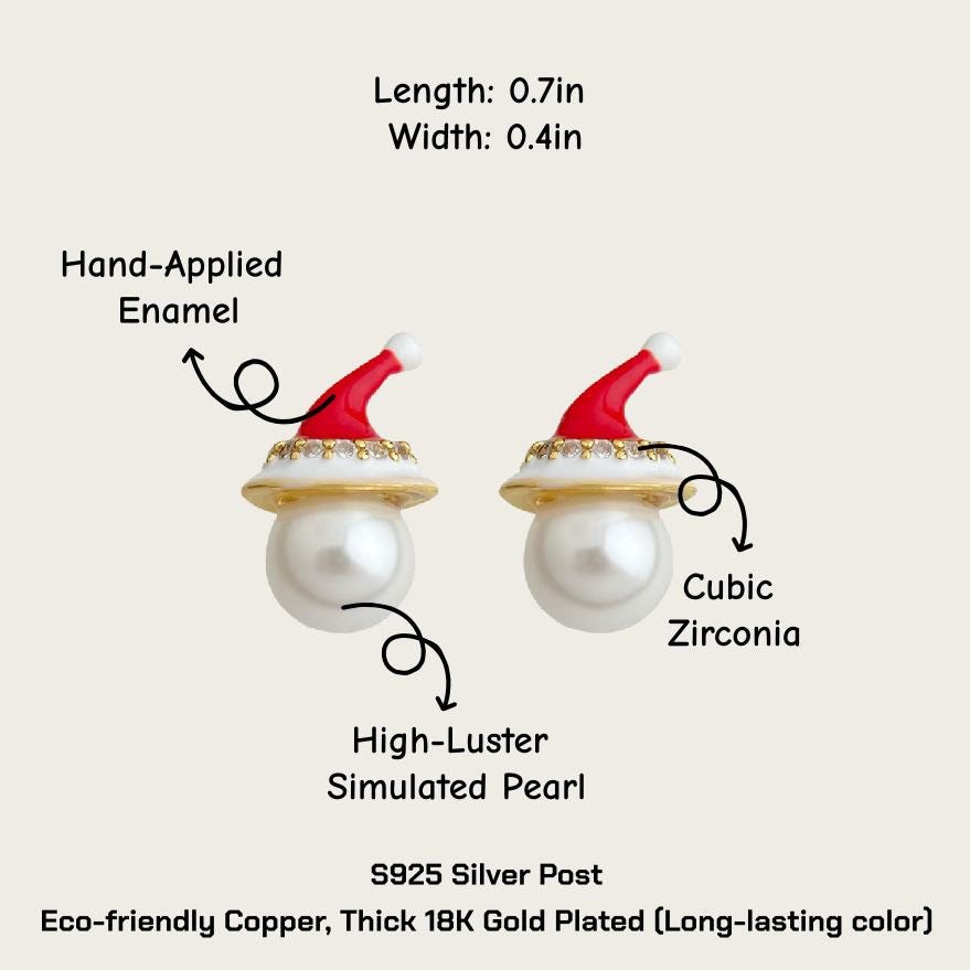 Christmas Santa Hat Earrings – Festive Cheer Jewelry