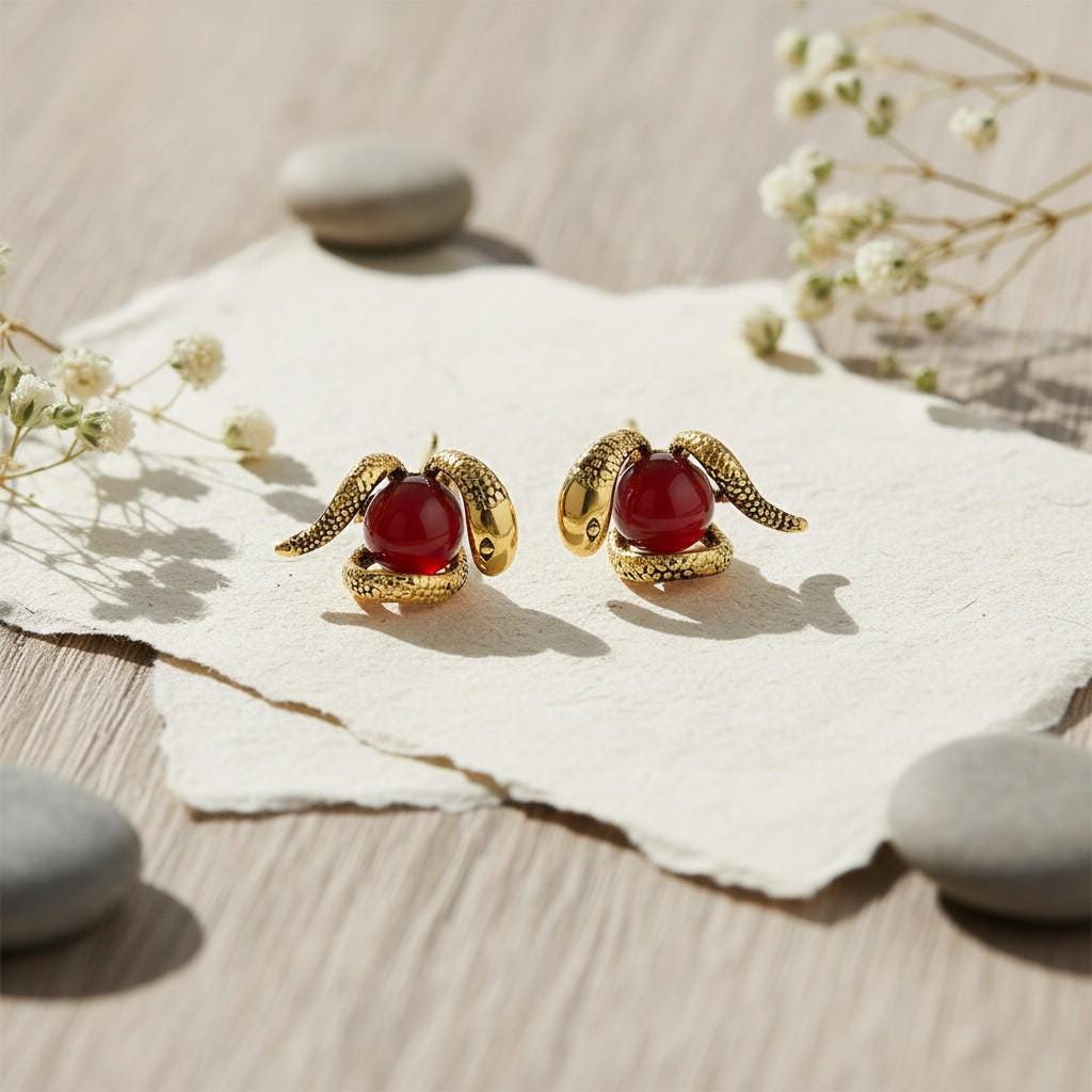 Medusa Inspired Serpent Earrings – Guardian Collection | Power & Protection Jewelry