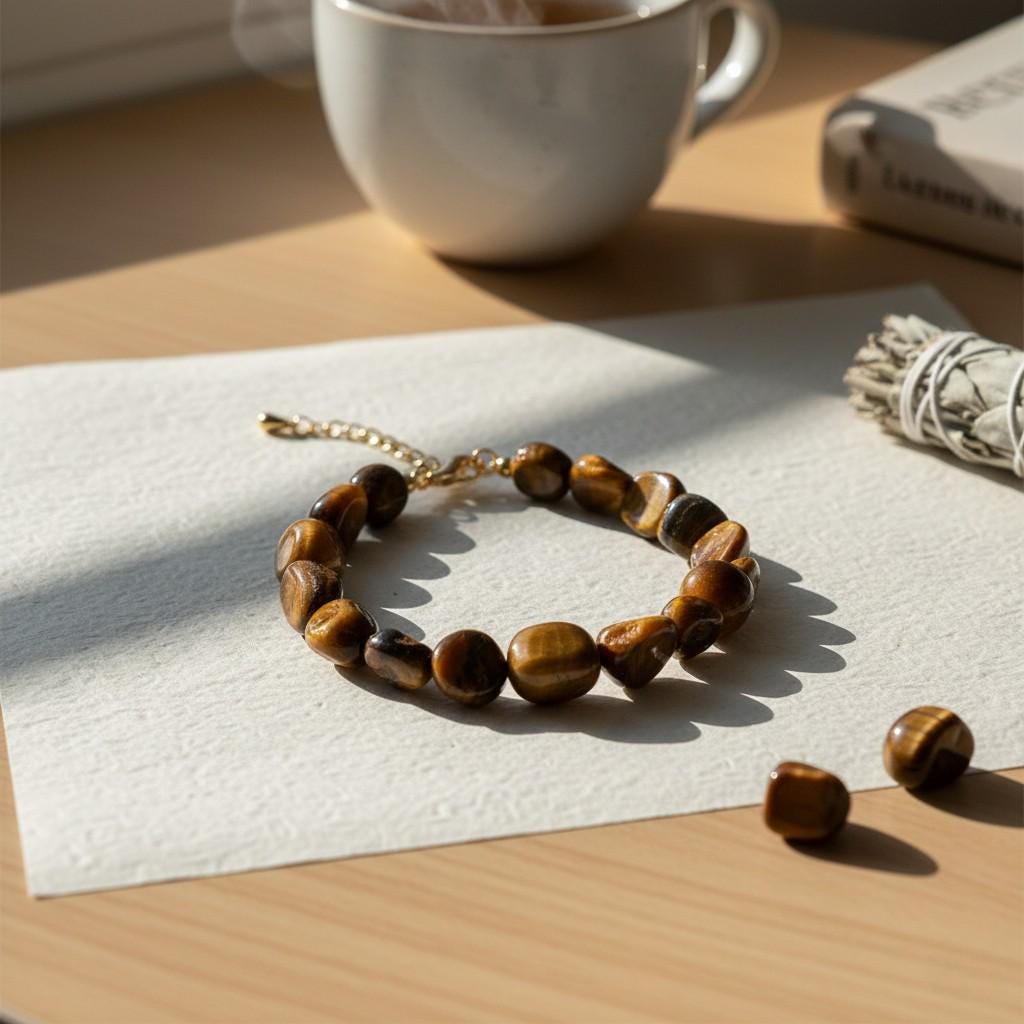 Tiger’s Eye Nugget Bracelet – Natural Tiger’s Eye Protection Bracelet
