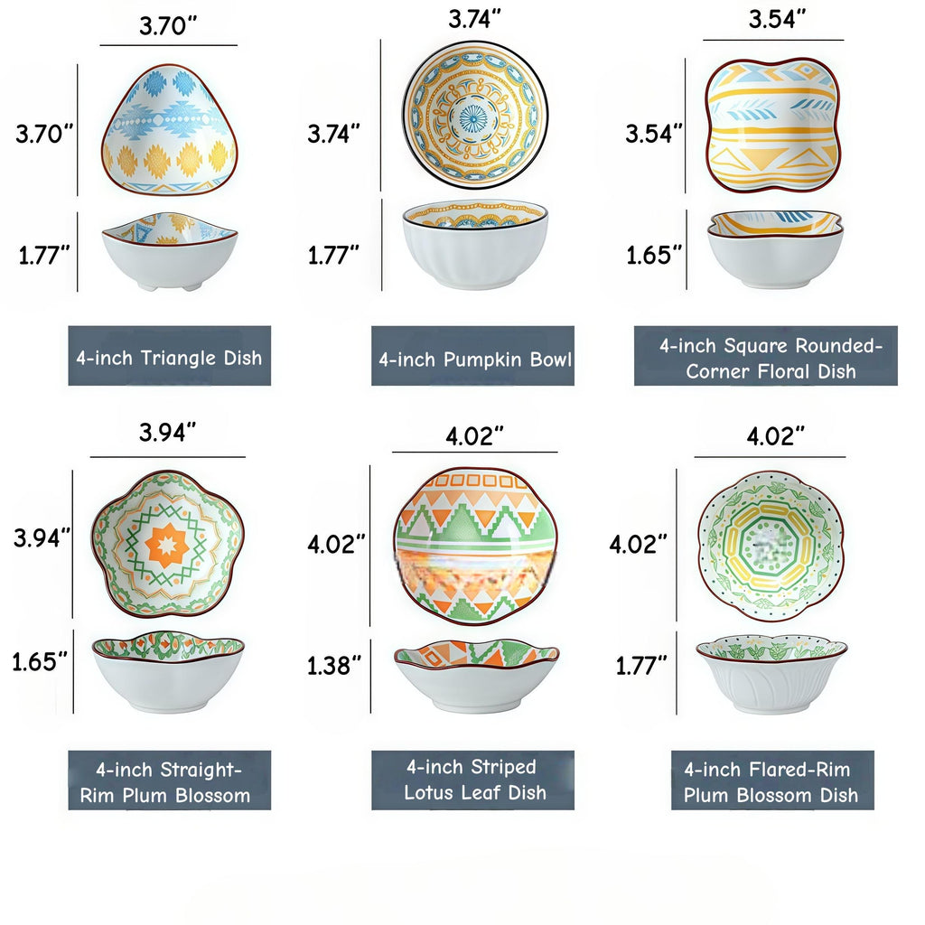 Boho Ceramic Dipping Bowl | Colorful Mandala Sauce Dish