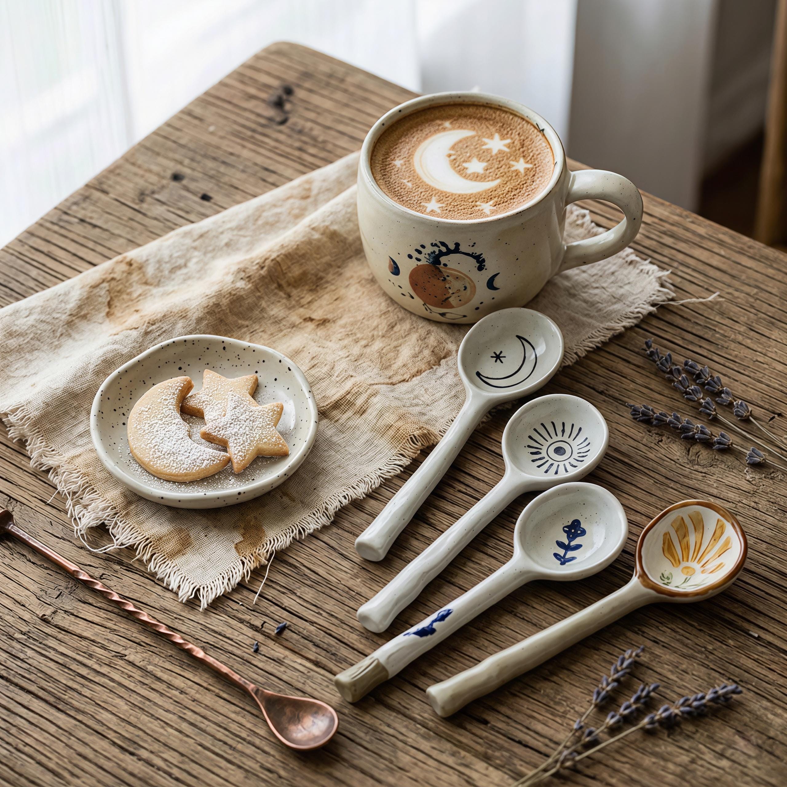 Japanese Style Ceramic Spoon | Handmade Sauce, Dessert, Tasting, Small Serving Spoon