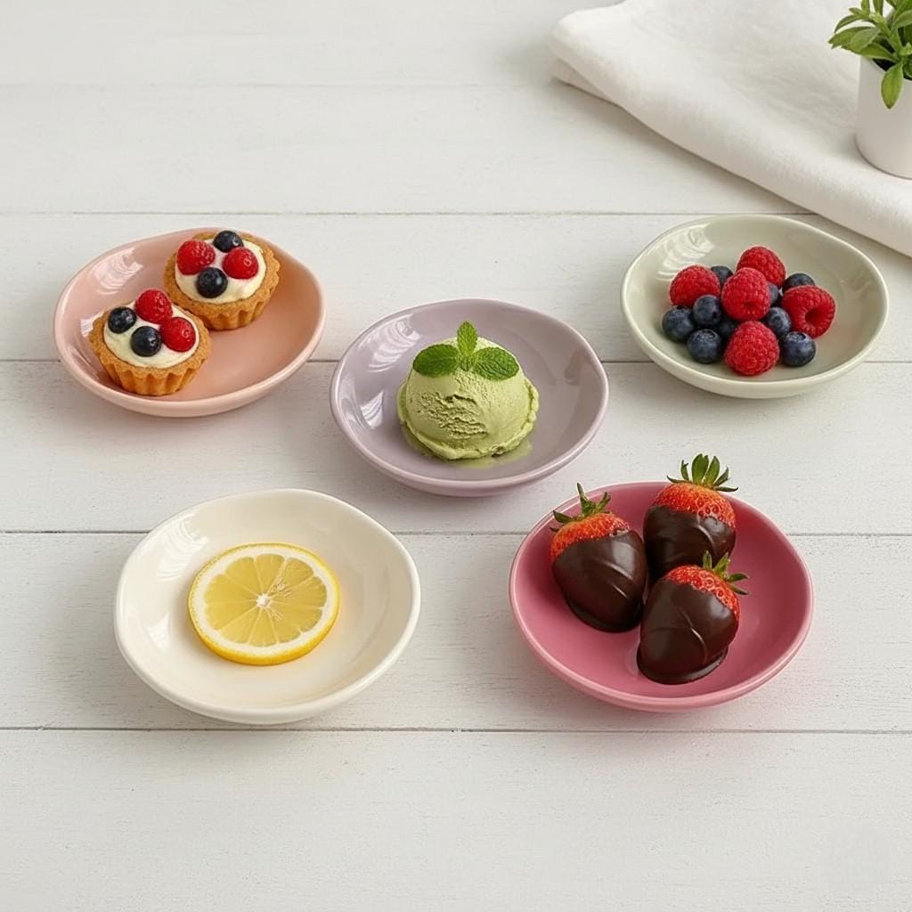 Hand-Pinched Ceramic Dipping Dish – Pastel Wabi Sabi Tableware