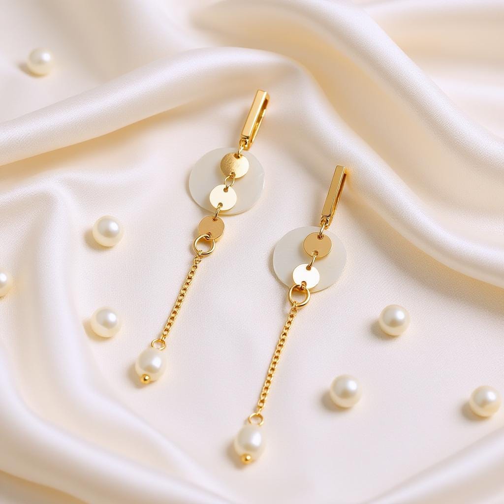 Pearl Drop Earrings – Gold Shell & Freshwater Pearl Dangle Earrings
