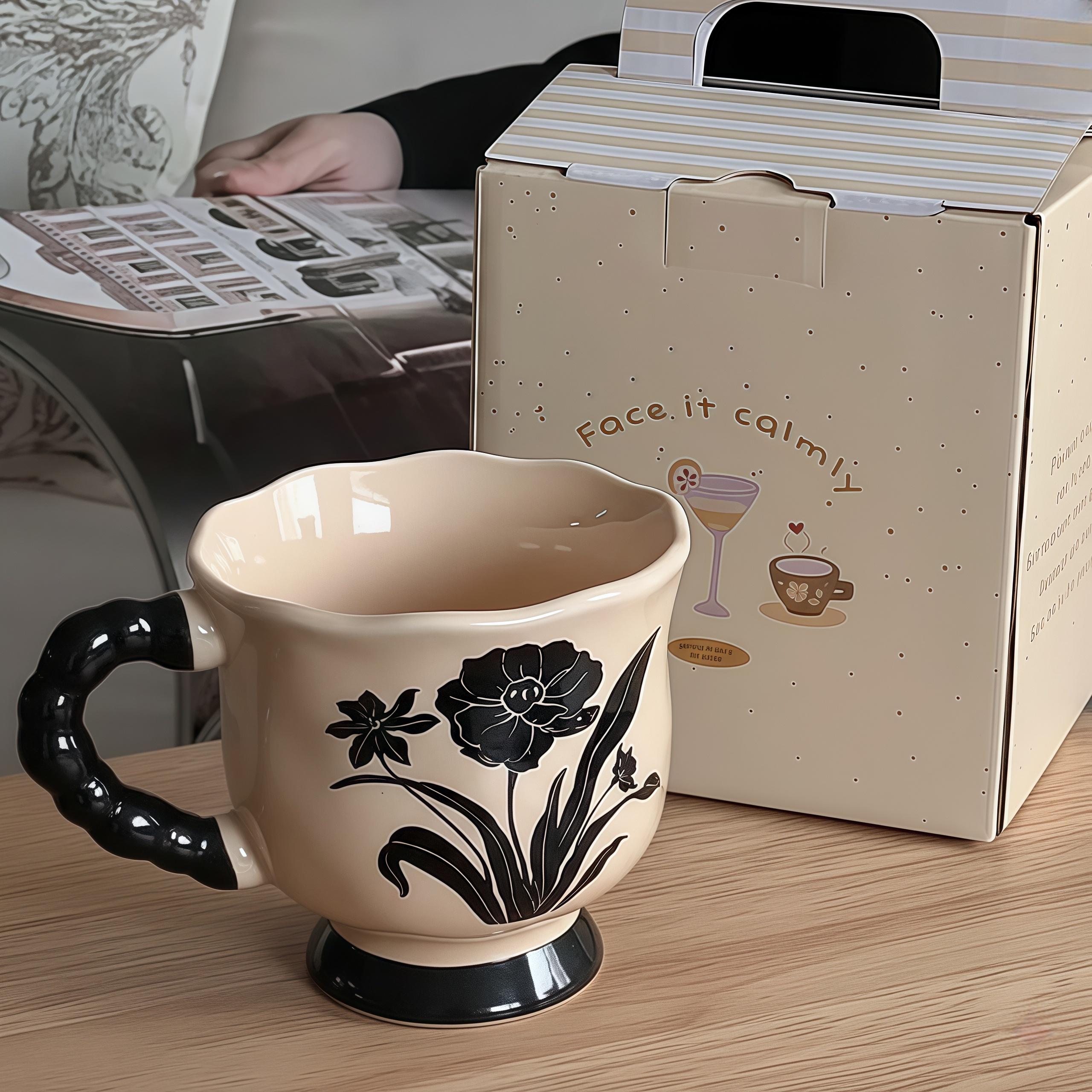 Vintage Secret Garden Ceramic Mug | Handmade Floral Cup