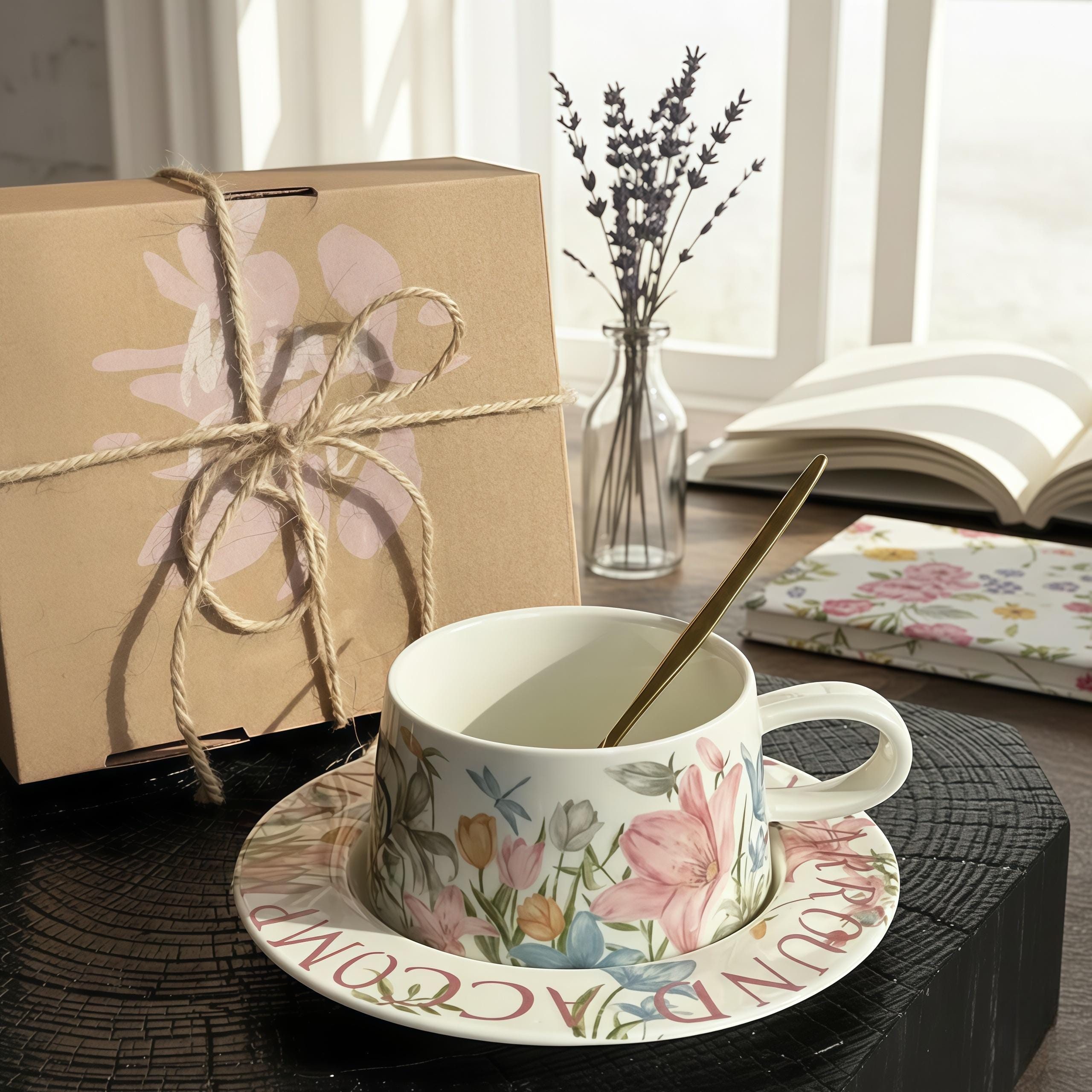 Monet Garden Impressionist Cup & Saucer Set | Floral Art Ceramic Coffee Cup