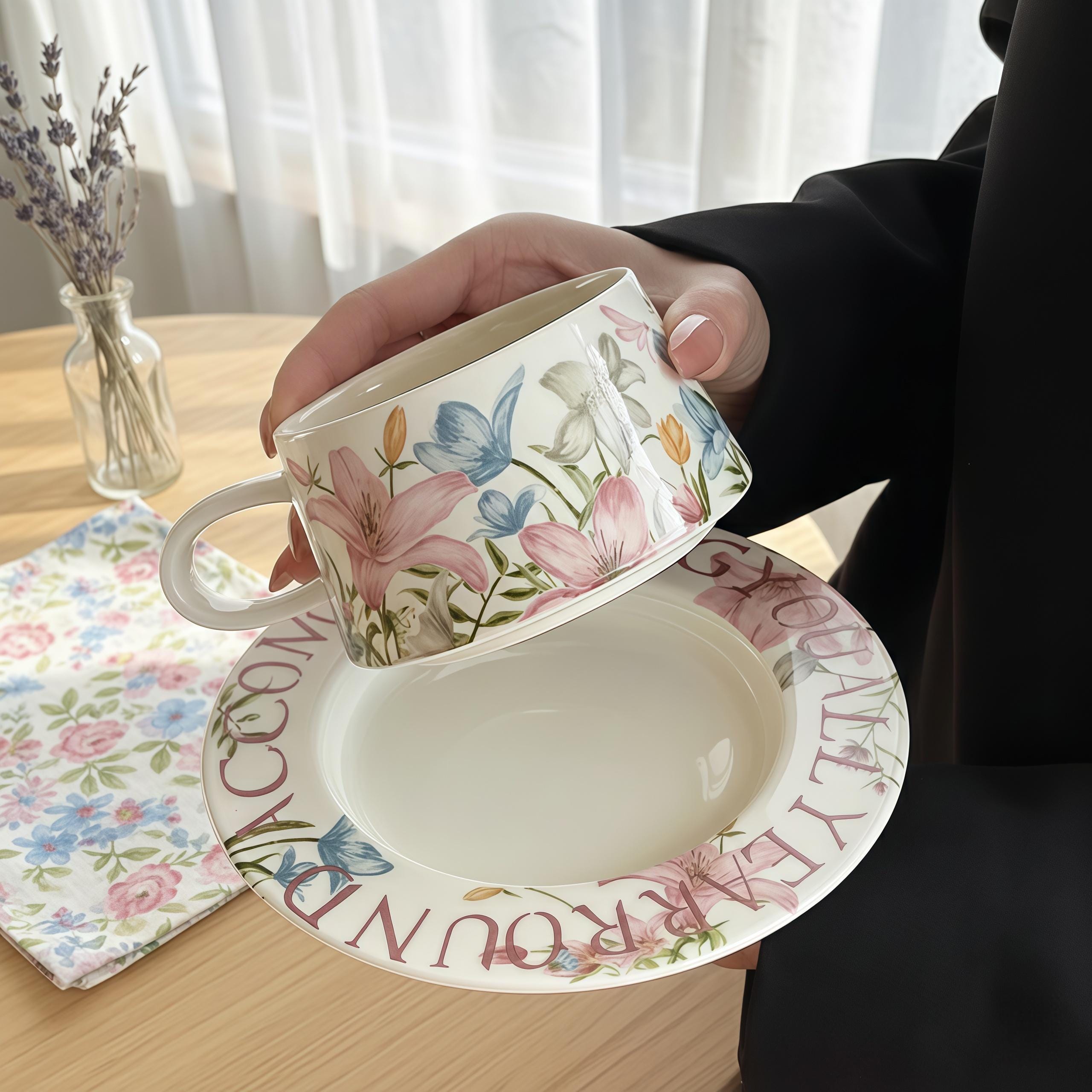 Monet Garden Impressionist Cup & Saucer Set | Floral Art Ceramic Coffee Cup